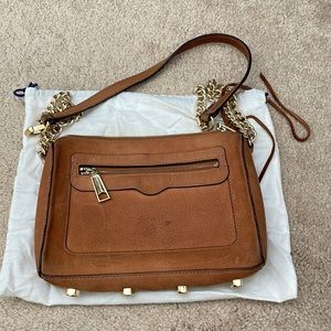 Good used condition Rebecca Minkoff crossbody tan suede bag.
